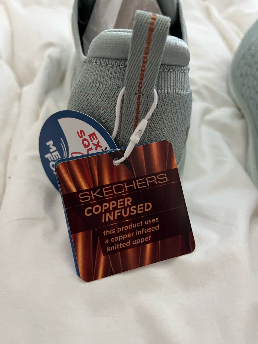 Brand New Skechers Knit Slip-On Sneakers in Sage, Virtue Copper Dream - Picture 4 of 7